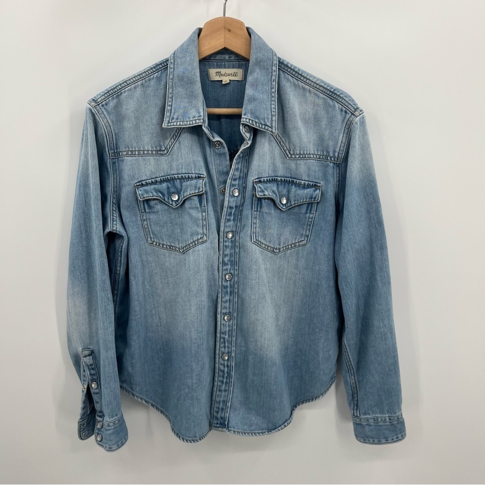 Madewell Denim Western Cropped Lightweight Shirt Jacket Shacket